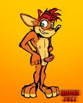 anthro balls barefoot feet genitals male nipples nude paws penis solo redcoonie activision crash_bandicoot_(series) crash_bandicoot bandicoot mammal marsupial 4:5 absurd_res hi_res