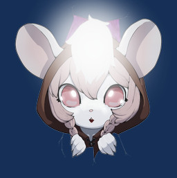 albino anthro bioluminescence braided_hair clothed clothing female fur glowing hair hood looking_at_viewer open_mouth pink_hair red_eyes solo tail jampalanga liora_(a_match_tale) mammal mouse murid murine rodent absurd_res alpha_channel digital_media_(artwork) hi_res