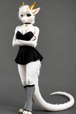 anthro choker clothing digitigrade dress ear_piercing female fur jewelry long_tail necklace piercing solo tail unknown_artist mythology dragon furred_dragon furred_scalie mythological_creature mythological_scalie scalie 3d_(artwork) digital_media_(artwork)