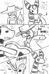 2012 2:3 ampharos angry anthro black_and_white charmander clothed clothing comic dialogue digital_drawing_(artwork) digital_media_(artwork) duo ellipsis english_text fire flaming_tail fresnel_(buyobutt) generation_1_pokemon generation_2_pokemon hat haychel headgear headwear hi_res male mike_the_charmander monochrome musical_instrument nintendo one_eye_closed open_mouth pmd-e pokemon pokemon_(species) scarf size_difference tail teeth text yelling