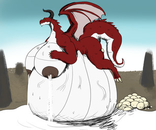 anthro belly big_belly big_breasts bodily_fluids breasts cursed egg egg_inflation female horn huge_belly huge_breasts hyper hyper_belly hyper_pregnancy immobile lactating milk_pond oviposition pregnant pregnant_anthro pregnant_female rock solo vaginal_oviposition vein vwpologt mythology dragon mythological_creature mythological_scalie scalie hi_res