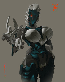 breasts claws female solo wide_hips neoruke bionicle lego roodaka humanoid visorak eyes absurd_res hi_res signature