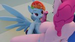 anthro blue_body blue_skin breasts duo erection female genitals intersex licking nipples nude open_mouth penis pink_body pink_eyes pink_skin tongue twintails3d friendship_is_magic hasbro my_little_pony pinkie_pie_(mlp) rainbow_dash_(mlp) animal_humanoid equid equid_humanoid equine equine_humanoid humanoid mammal mammal_humanoid pegasus_humanoid 3d_(artwork) digital_media_(artwork) hi_res