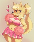 anthro big_breasts blush bottomwear breasts cheerleader clothing crossgender curvy_figure female glistening glistening_hair hair heart_symbol hispanic long_hair loquendero pom_poms seductive skirt slightly_chubby solo thick_thighs topwear under_boob voluptuous wide_hips yellow_body youtuber anonymous_artist kobito_mrow nintendo pokemon redbromer_td redbromer generation_1_pokemon ninetales pokemon_(species) hi_res