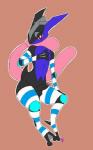 alternate_color anthro balls black_balls black_penis clothing erection femboy genitals legwear male penis solo stockings nintendo pokemon fan_character greninjohns generation_6_pokemon greninja pokemon_(species) 5:8