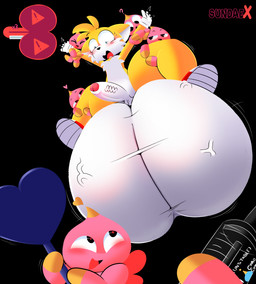 after_expansion after_inflation anthro ball_inflation ballbusting balls balls_expansion bdsm big_balls black_nose blue_eyes blush bodily_fluids clothing cock_and_ball_torture dominant dominant_female erection expansion female fingers footwear footwear_only forced fur gameplay_mechanics genital_expansion genital_torture genitals gloves group gui hair handwear head_tuft health_bar huge_balls humanoid_genitalia humanoid_penis hyper hyper_balls hyper_genitalia imminent_ballbusting imminent_spanking imminent_torture immobile inflation larger_male looking_at_another looking_at_balls looking_at_genitalia male male/female mostly_nude open_mouth paddle penis question_mark questionable_consent red_clothing red_footwear red_shoes shocked shoes shoes_only simple_background size_difference smaller_female smile smug smug_face smug_grin spermicidal_takeover submissive submissive_male sweat sweatdrop syringe text thick_thighs tongue tuft vein veiny_balls veiny_penis warning_symbol white_balls white_body white_fur white_penis wide_hips wings worried yellow_body yellow_fur sundaebunnyx project_x_love_potion_disaster sega sonic_the_hedgehog_(series) miles_prower canid canine chao_(sonic) fox humanoid mammal 2025 digital_media_(artwork) english_text hi_res