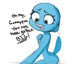 anthro butt dialogue female implied_incest mature_anthro mature_female nipples nude simple_background smile solo text whiskers filthypally cartoon_network the_amazing_world_of_gumball nicole_watterson domestic_cat felid feline felis mammal colored_sketch english_text sketch