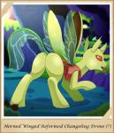 ambiguous_gender arthropod butt changeling forked_tongue friendship_is_magic hasbro horn insect_wings my_little_pony orange_eyes reformed_changeling solo sparkles tongue vavacung wings