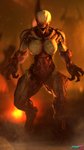 3d_(artwork) 4k 9:16 absurd_res atsukosfm_(artist) big_breasts breasts claws demon digital_media_(artwork) doom_(series) eyeless featureless_breasts female fire hell_knight hi_res id_software looking_at_viewer muscular muscular_female not_furry nude open_mouth solo source_filmmaker teeth