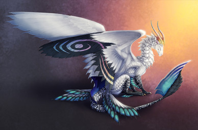 ambiguous_gender black_body black_feathers claws detailed_scales feathered_wings feathers feral horn scales simple_background solo spines standing tail white_body white_feathers white_scales wings averrisvis mythology dragon feathered_dragon feathered_scalie mythological_creature mythological_scalie scalie 2015 detailed digital_media_(artwork) full-length_portrait hi_res portrait