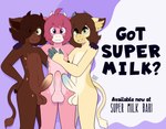 anthro balls bedroom_eyes billboard erection femboy front_view genitals group happy horn hug male narrowed_eyes nude penis seductive standing text trio max_draws pixile_studios super_animal_royale bovid bovine cattle mammal absurd_res english_text hi_res