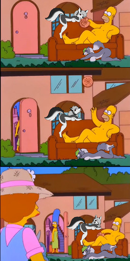 anthro breasts casual_nudity convenient_censorship female frisbee furniture group male male/female nude outside overweight side_boob sofa stretching tail trio voyeur pickles-hyena five_nights_at_freddy's five_nights_at_freddy's:_security_breach hellaverse helluva_boss mythology scottgames steel_wool_studios the_simpsons homer_simpson loona_(helluva_boss) marge_simpson maude_flanders roxanne_wolf canid canid_demon canine canis demon hellhound human mammal mythological_canine mythological_creature wolf absurd_res comic hi_res