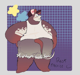 anthro anthrofied big_butt bottomwear butt clothing grey_body hat headgear headwear male overweight pupils shirt shorts slit_pupils solo tank_top topwear swatch_txt nintendo splatoon big_man_(splatoon) fish manta_ray marine ray_(fish) hi_res