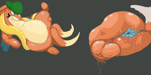 accessory ambiguous_gender anthro anus balls big_balls feral genitals huge_balls hyper hyper_balls hyper_genitalia male puffy_anus solo igotsoul nintendo pokemon floatzel generation_4_pokemon mammal mustelid otter pokemon_(species) absurd_res colored hi_res