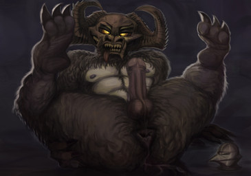anus balls creepy_smile dark_body dark_fur erection feet fur gaping gaping_anus genitals glans horn male nipples nude penis smile soles solo tongue tongue_out zpronoxys dark_souls european_mythology fromsoftware greek_mythology mythology bovid bovine demon mammal minotaur taurus_demon hi_res