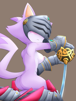 anthro areola armor armored_boots blush blush_lines breasts brown_background butt clothing dipstick_tail female fur gauntlets gloves handwear headgear helmet holding_melee_weapon holding_object holding_sword holding_weapon markings melee_weapon mostly_nude nipples pink_areola pink_nipples purple_body purple_fur rear_view simple_background solo sword tail tail_markings thick_thighs weapon white_body white_fur wide_hips roundpeach spassticus third-party_edit sega sonic_and_the_black_knight sonic_storybook_series sonic_the_hedgehog_(series) blaze_the_cat sir_percival_(sonic_and_the_black_knight) domestic_cat felid feline felis mammal 3:4