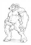 3_fingers abs anthro back_muscles ball_tuft balls biceps big_balls big_muscles big_penis biped black_sclera erection eye_markings facial_markings fingers front_view fur genitals hair head_markings hooves horn huge_muscles humanoid_genitalia humanoid_penis looking_at_viewer male markings muscular muscular_anthro muscular_male nipples pecs penis pose presenting presenting_penis pubes quads simple_background smile solo standing thick_arms triceps tuft vein veiny_penis badcoyote bovid caprine mammal 2018 black_and_white digital_media_(artwork) hi_res monochrome pinup