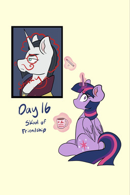 container cup duo female feral graffiti horn looking_back magic male male/female marker mug portrait_(object) wings mscolorsplash friendship_is_magic hasbro my_little_pony mythology chancellor_neighsay_(mlp) twilight_sparkle_(mlp) equid equine mammal mythological_creature mythological_equine unicorn winged_unicorn hi_res