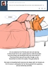 2:3 amanda_(simonaquarius) anthro bed big_breasts breasts canid canine english_text female fox furniture hair huge_breasts hybrid hyper hyper_breasts lagomorph leporid long_hair mammal orange_hair pillow rabbit simonaquarius sleeping text