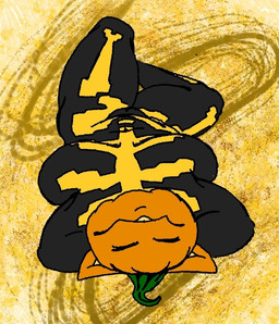 anthro belly breasts camel_toe eyes_closed female food for_a_head fruit lying navel on_back plant pumpkin pumpkin_head skeleton_costume solo thick_thighs tongue tongue_out tennokuma epic_games fortnite spice_(fortnite) object_head