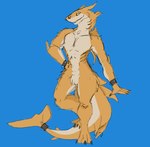 anthro claws featureless_crotch fur gills looking_at_viewer male muscular smile solo standing tail supremeyale fish furred_shark marine shark