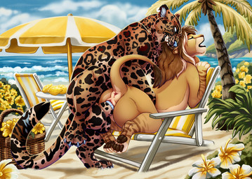 4_toes animal_genitalia animal_vulva anus beach beach_umbrella bite duo erection eyes_closed feet feline_genitalia feline_vulva female feral genitals male male/female mismatched_sexual_dimorphism open_mouth palm_tree parasol pawpads penetration penile penile_penetration penis plant quadruped raised_leg raised_tail sand scruff_bite seaside sex sheath spots tail tail_anus toes tree vulva water xtreme3246 kozaar_(ragnar9th) felid jaguar lion mammal pantherine digital_drawing_(artwork) digital_media_(artwork) hi_res