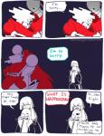 2016 aftertale ambiguous_gender animated_skeleton blood bodily_fluids bone bored brother_(lore) chara_(undertale) clothing comic crying dialogue english_text geno_sans_(aftertale) glitch hug human humanoid jacket loverofpiggies male mammal not_furry papyrus_(undertale) sans_(undertale) scarf shirt sibling_(lore) skeleton speech_bubble tears text topwear undead undertale undertale_(series)