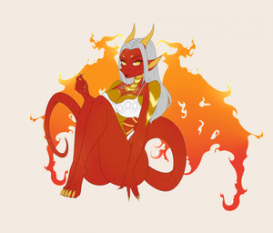 amber_eyes anthro big_breasts bra breasts butt cleavage clothed clothing elemental_manipulation female fire fire_manipulation fire_warrior flaming_wings hair horn lingerie magic magic_user panties red_body red_scales scales solo tail underwear unusual_anatomy unusual_wings wide_hips wings hotte mythology ignia_(alphaleader) elemental_creature mythological_creature mythological_salamander mythological_scalie scalie hi_res