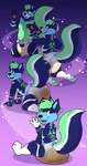 abstract_background age_regression ageplay all_fours anthro arrow_marking blue_body blue_fur bodily_fluids clothed clothing diaper diaper_only diaper_package directional_arrow feces fur fur_markings genital_fluids green_body green_eyes green_fur green_hair hair infantilism kneeling looking_at_diaper looking_at_self looking_back magic male markings multicolored_body multicolored_fur multiple_poses open_mouth open_smile pooping pose push pushing raised_tail roleplay sitting_on_diaper smile soiled_diaper soiling soiling_diaper solo stink_fumes tail topless unclean_diaper urine used_diaper using_diaper wearing_diaper wet_diaper white_body white_fur young baltnwolf canid canine canis hybrid mammal mephitid skunk wolf hi_res multiple_scenes