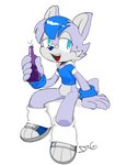ambiguous_gender anthro blue_eyes bottle canid canine canis container domestic_dog durg_(artist) jamie_(disambiguation) mammal sega simple_background solo sonic_the_hedgehog_(series) white_background