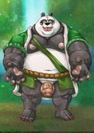 anthro balls belly black_body black_nose flaccid foreskin genitals humanoid_genitalia humanoid_hands humanoid_penis male moobs navel nipples overweight overweight_male partially_retracted_foreskin penis solo white_body markwulfgar dreamworks kung_fu_panda li_shan_(kung_fu_panda) bear giant_panda mammal 2021 hi_res