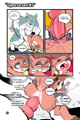 anal anal_penetration animal_genitalia animal_penis anthro anus begging_for_more big_penis blue_eyes blush bottomless brown_body brown_fur butt canine_genitalia canine_penis claws close-up clothed clothing collar collar_tag cuffs_(clothing) dialogue duo explicitly_stated_consent finger_claws fur genitals grey_body grey_fur knot larger_anthro larger_male leg_grab male male/male male_penetrated male_penetrating male_penetrating_male moan penetration penile penile_penetration penis penis_in_ass pink_penis sex size_difference smaller_anthro smaller_male smaller_penetrated speech_bubble text white_body white_fur kiaun canid canine canis domestic_dog eurasian_red_squirrel mammal rodent sciurid tree_squirrel 2024 2:3 colored comic digital_drawing_(artwork) digital_media_(artwork) english_text hi_res shaded signature url
