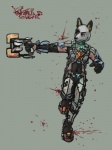 advanced_suit alternate_species anthro armor blood bodily_fluids clothed clothing fur furrification gun male plasma_cutter ranged_weapon simple_background solo weapon sligarthetiger dead_space electronic_arts visceral_games isaac_clarke canid canine canis domestic_dog mammal 3:4