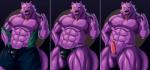 abs anthro areola balls barazoku belt biceps big_muscles biped bottomwear bulge claws clothed clothing erection fur genitals half-closed_eyes humanoid_genitalia humanoid_penis looking_at_viewer male male_anthro manly mostly_nude muscular muscular_anthro muscular_male narrowed_eyes navel nipples nude open_bottomwear open_clothing open_mouth open_pants open_shirt open_topwear pants pecs penis purple_body purple_fur sharp_teeth shirt smile solo speedo standing swimwear teeth thick_thighs tongue tongue_out topless topwear torn_clothing triceps underwear vein veiny_penis yellow_eyes fenrirwolfen cartoon_network mythology ok_k.o.!_let's_be_heroes bernard_(ok_k.o.!_lbh) canid canine canis mammal mythological_canine mythological_creature werecanid werecanine werecreature werewolf wolf hi_res