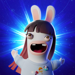 alternate_species anthro badge bangs black_hair blue_background brown_eyes clothed clothed_anthro clothed_female clothing cosmic_background eyelashes female flat_chested furrification grey_clothing grey_sweater grey_topwear hair half-closed_eyes hand_pawpads happy long_ears long_hair looking_at_viewer mitten_hands multicolored_hair narrowed_eyes noseless open_mouth open_smile pawpads rabbidification red_hair red_tongue simple_background smile smiling_at_viewer solo space space_background sweater tan_eyelids tan_inner_ear tan_pawpads tongue topwear two_tone_hair virgile_maratrey mario_bros mario_plus_rabbids_sparks_of_hope nintendo raving_rabbids rayman_(series) ubisoft elisabeth_maria_lopez_macias rabbid_rosalina rayman lagomorph mammal rabbid raypeople_(rayman) 1:1 2022 3d_(artwork) absurd_res autodesk_maya_(artwork) crossover digital_media_(artwork) english_description flat_colors half-length_portrait hi_res official_art portrait redraw zbrush_(artwork)