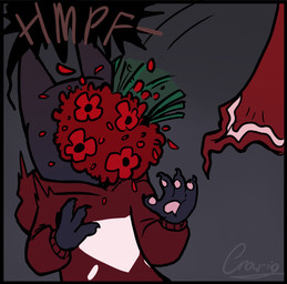 4_fingers ambiguous_anthro ambiguous_gender anthro black_border border clothing fingers flower grey_background pawpads pink_pawpads plant red_clothing red_flower simple_background solo crow-ig cult_of_the_lamb massive_monster_(studio) narinder domestic_cat felid feline felis mammal 2025 digital_drawing_(artwork) digital_media_(artwork) hi_res signature