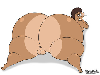 anthro balls big_butt big_ears blush blush_lines brown_body brown_eyes brown_fur brown_hair butt eyebrows eyelashes eyeshadow femboy femboy_only fur genitals hair huge_butt looking_at_viewer looking_back makeup male multicolored_body multicolored_fur presenting presenting_hindquarters simple_background solo tan_body tan_fur thick_thighs two_tone_body two_tone_fur voluptuous_anthro voluptuous_femboy white_background raylopez ray_(raylopez) canid canine mammal 4:3 absurd_res digital_drawing_(artwork) digital_media_(artwork) hi_res