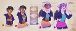 1990s_theme age_regression anthro blue_clothing blue_shirt blue_topwear blush bottomwear breasts clothing dialogue female gender_transformation gesture hair hand_gesture hand_on_hip happy hoodie human_to_anthro male mtf_transformation otaku pink_bottomwear pink_clothing pink_skirt purple_clothing purple_hair purple_hoodie purple_topwear shirt skirt smile solo species_transformation text topwear transformation transformation_sequence v_sign weeaboo wings foxx rowena_lacson bat human mammal handwritten_text hi_res sequence