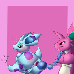 ambiguous_gender anal_bead_pull anal_beads anus big_butt blush bodily_fluids body_blush bubble_butt butt butt_blush duo female female/ambiguous feral gaping gaping_anus genitals lying_on_ground on_ground sex_toy smirking_at_partner surprised sweat sweaty_butt sweaty_face vulva vulpine_corvid nintendo pokemon bianca_(vulpine_corvid) generation_1_pokemon nidoking nidorina pokemon_(species) 1:1 absurd_res hi_res male_(lore)