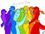 anthro anthro_on_anthro blue_body blue_eyes blue_fur dude_train eye_contact eyes_closed fur green_body green_fur grinding group group_sex happy happy_sex hug intraspecies lgbt_pride licking lineup looking_at_another male male/male orange_body orange_fur pride_color_lineup pride_colors purple_body purple_eyes purple_fur rainbow rainbow_lineup rainbow_pride_colors rainbow_symbol raised_tail red_body red_eyes red_fur seven-stripe_rainbow_pride_colors sex super_gay tail tail_embrace tail_fetish tail_grab tail_lick tail_play taste_the_rainbow thick_tail tongue tongue_out train_position yellow_body yellow_eyes yellow_fur juano mammal mustelid otter alternate_version_at_source colorful_theme