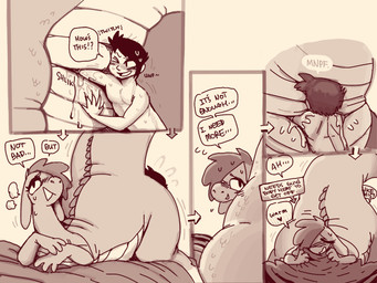 anthro anthro_penetrated aroused bed blush blush_lines bodily_fluids bottom_heavy cloaca_juice cloacal cloacal_fisting cloacal_penetration deep_fisting dialogue dominant dominant_male double_fisting duo female female_anthro fisting furniture genital_fluids genitals human_on_anthro human_penetrating human_penetrating_anthro interspecies larger_anthro larger_female lying lying_on_bed male male/female male_human on_bed on_front one_eye_obstructed pear-shaped_figure penetration raised_tail scales scutes semi-anthro sex size_difference smaller_human smaller_male submissive submissive_female sweat sweatdrop tail tailbutt text thick_tail thick_thighs wide_hips shyguy9 mythology no_nut_november no_nut_sabotage ginger_(shyguy9) guy_(shyguy9) dragon human mammal mythological_creature mythological_scalie scalie 4:3 comic english_text hi_res meme