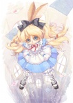 ace_of_clubs ace_of_hearts ace_of_spades adolescent alternative_fashion anthro blonde_hair blue_eyes card clothing clubs_(suit) diamonds_(suit) dress extended_arms falling_cards female hair heart_symbol hearts_(suit) j-fashion lolita_(fashion) looking_at_viewer playing_card ribbons solo spades_(suit) spread_arms spreading straight_legs suit_symbol sweet_lolita two_of_diamonds two_of_hearts wide_stance young young_anthro young_female suan-cat alice_in_wonderland alice_(alice_in_wonderland) lagomorph leporid mammal rabbit