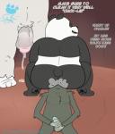 anthro balls bodily_fluids butt cum dialogue genital_fluids genitals group male male/male overweight overweight_male penis sitting text grolarbearsins cartoon_network we_bare_bears charlie_(we_bare_bears) panda_(we_bare_bears) ralph_(we_bare_bears) bear giant_panda mammal 2018 english_text hi_res