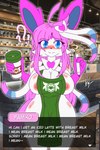 anthro apron areola areola_slip big_breasts blue_eyes blush breasts clothing coffee_cup confusion container cup female hair nipples parody pink_hair question_mark ribbons solo text text_box wide_hips derthevaporeon i_mean_breast_milk nintendo pokemon starbucks kagome_(sugarysylvee) eeveelution generation_6_pokemon pokemon_(species) sylveon 2021 2:3 absurd_res english_text hi_res meme