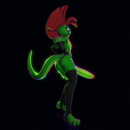 alternative_fashion anthro balls big_balls big_penis butt clothing femboy genitals hands_on_hips huge_balls huge_penis legwear looking_at_viewer male penis presenting presenting_hindquarters punk shaking_butt smile solo spikes stockings silentowl ash_(g-h-) gecko lizard reptile scalie 1:1 3d_(artwork) 3d_animation animated digital_media_(artwork) hi_res no_sound short_playtime video