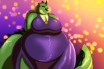 anthro clothing dress female overweight smile solo robthehoopedchipmunk alligator alligatorid crocodilian reptile scalie hi_res