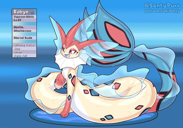 big_tail blue_body feral gender_symbol male male_symbol open_mouth pink_body red_eyes solo symbol tail tan_body text translucent translucent_body white_body sentypurr nintendo pokemon robyn_(sentypurr) eeveelution generation_1_pokemon generation_3_pokemon hybrid milotic pokemon_(species) vaporeon 2026 absurd_res digital_drawing_(artwork) digital_media_(artwork) english_text hi_res