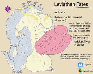 2_penises animal_genitalia animal_penis anthro balls big_balls big_muscles big_penis genitals hemipenes huge_balls huge_muscles huge_penis hyper hyper_balls hyper_genitalia hyper_muscles hyper_penis male markings multi_genitalia multi_penis muscular penis solo text truly_fates_(artist) leviathan_fates alligator alligatorid crocodilian reptile scalie hi_res model_sheet