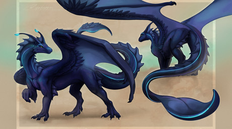 ambiguous_gender arm_frill bioluminescence blue_body blue_scales brown_background claws digitigrade feral finger_claws frill_(anatomy) glowing green_eyes head_crest head_frill long_neck long_tail membrane_(anatomy) membranous_frill membranous_wings quadruped scales simple_background solo tail tail_frill toe_claws wing_claws wings ququshkas mythology aquatic aquatic_dragon dragon mythological_creature mythological_scalie scalie hi_res shaded signature male_(lore)