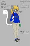 2016 anthro backpack biped book braces camel_toe clothed clothing english_text eyewear female footwear glasses grey_background hi_res mammal rodent sciurid shoes simple_background slashysmiley solo standing story story_in_description text tree_squirrel